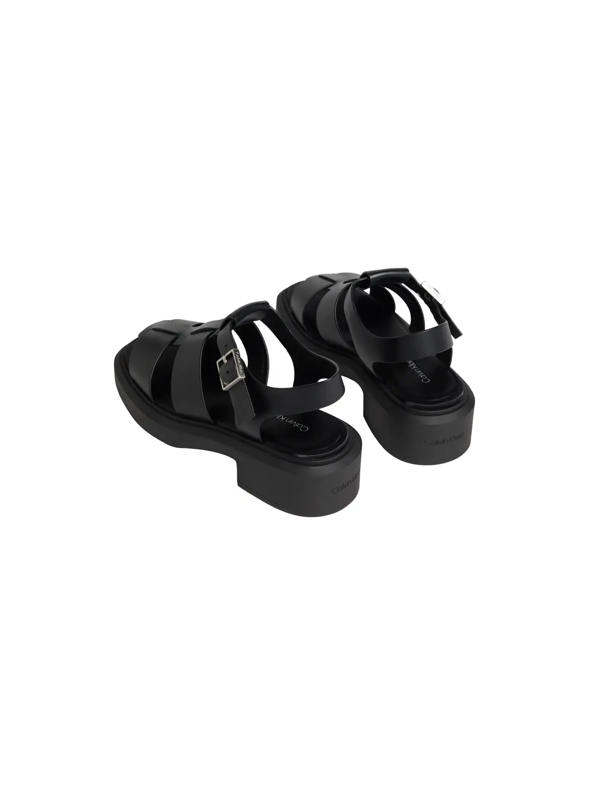 Calvin Klein CHUNKY SANDAL FISHER Siyah Kadın Deri Balıkçı Sandaleti