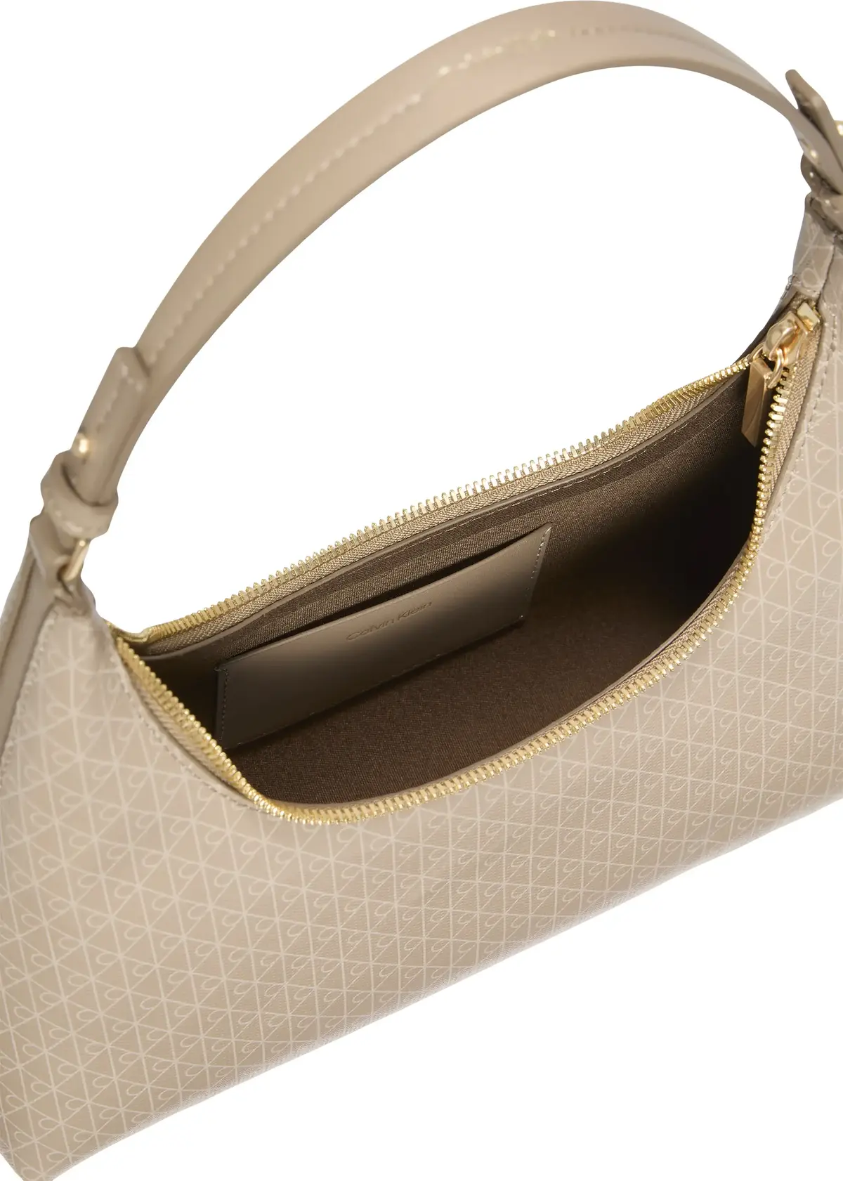 Calvin Klein EMBLEM AOP CONV SHOULDER BAG Kadın Bej El Çanta