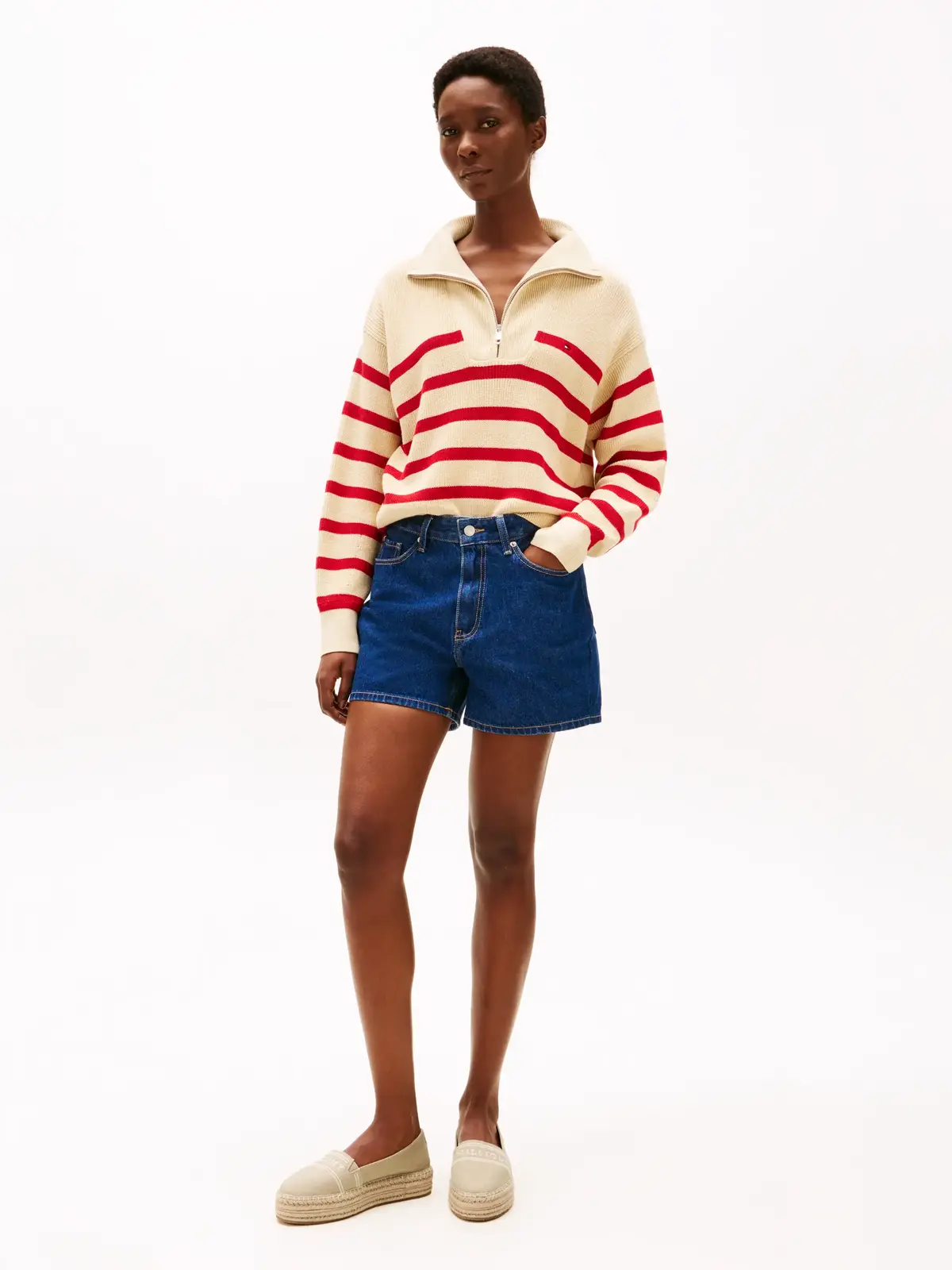 Tommy Hilfiger DENIM PLATFORM ESPAD, ACC Bej Kadın Ayakkabı