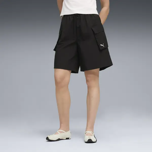 Puma WARDROBE ESS Cargo Shorts 8 Siyah Kadın Şort