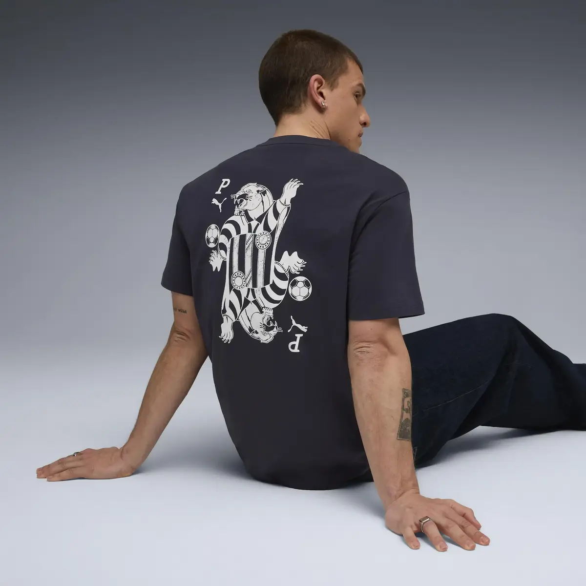Puma GRAPHIC Card Play Tee Lacivert Erkek T-Shirt