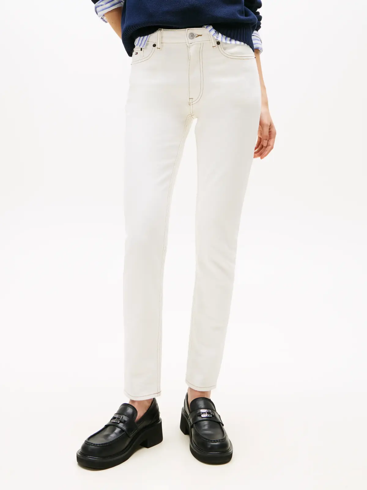Tommy Hilfiger LUCY MR SLIM DI4192, 1D0 Beyaz Kadın Kot Pantolon