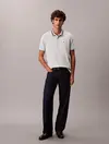 Calvin Klein SS MONOGRAM PIQUE TI, CHE Açık Gri Erkek Polo T-Shirt