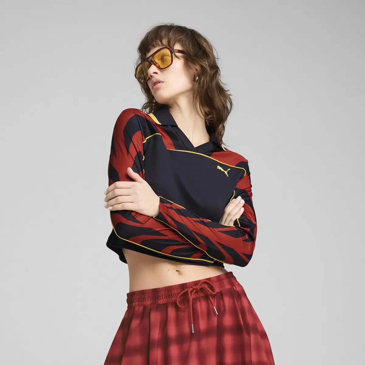 PUMA FUTURE.PUMA.ARCHIVE Jersey Lacivert Kadın Crop
