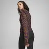 Puma DARE TO Mesh Long Sleeve Tee Kahverengi Kadın T-Shirt & Polo