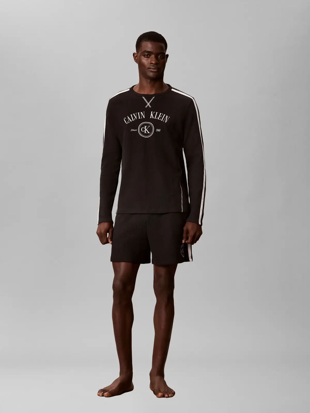 Calvin Klein WAFFLE SHORT, UB1 Siyah Erkek Şort