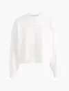 Calvin Klein SHRUNKEN INSTITUTION Kadın Beyaz Sweatshirt