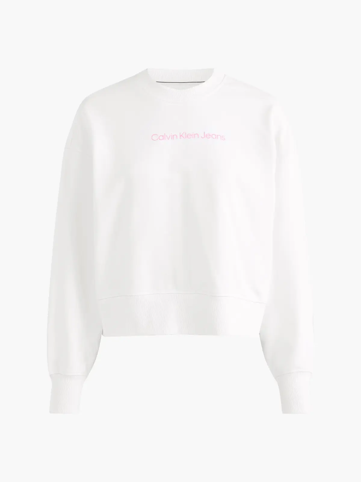 Calvin Klein SHRUNKEN INSTITUTION Kadın Beyaz Sweatshirt