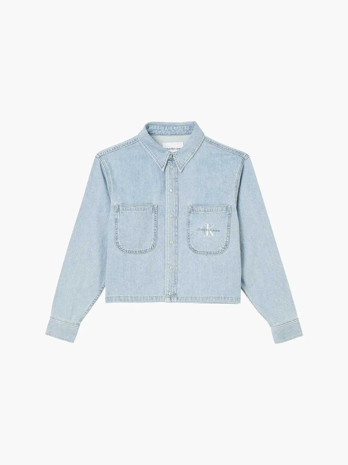 Calvin Klein CROPPED DAD DENIM SH Kadın Mavi Gömlek