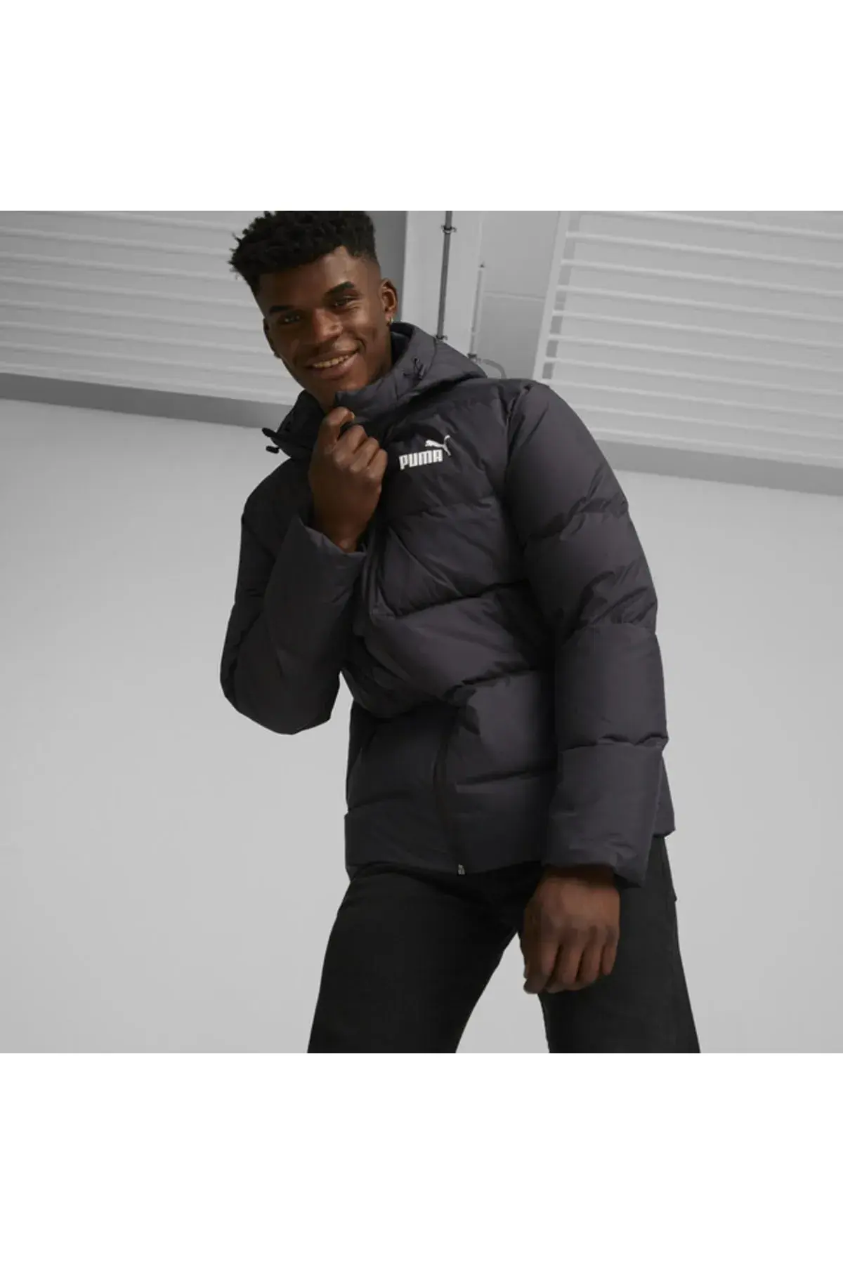 Puma Hooded Down Puffer Siyah Erkek Şişme Mont