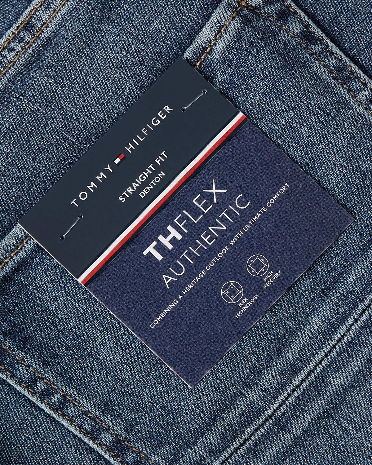 Tommy Hilfiger STRAIGHT DENTON PSTR Erkek Mavi Kot Pantolon
