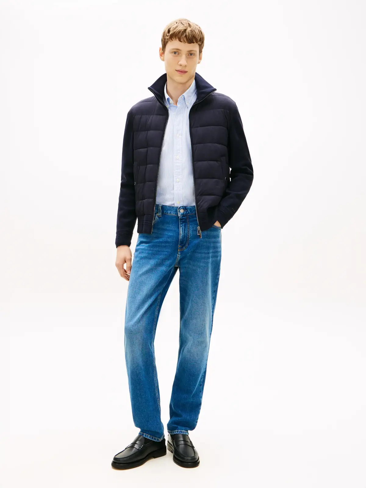 Tommy Hilfiger DC MIXED MEDIA JACKE, DW5 Lacivert Erkek Ceket
