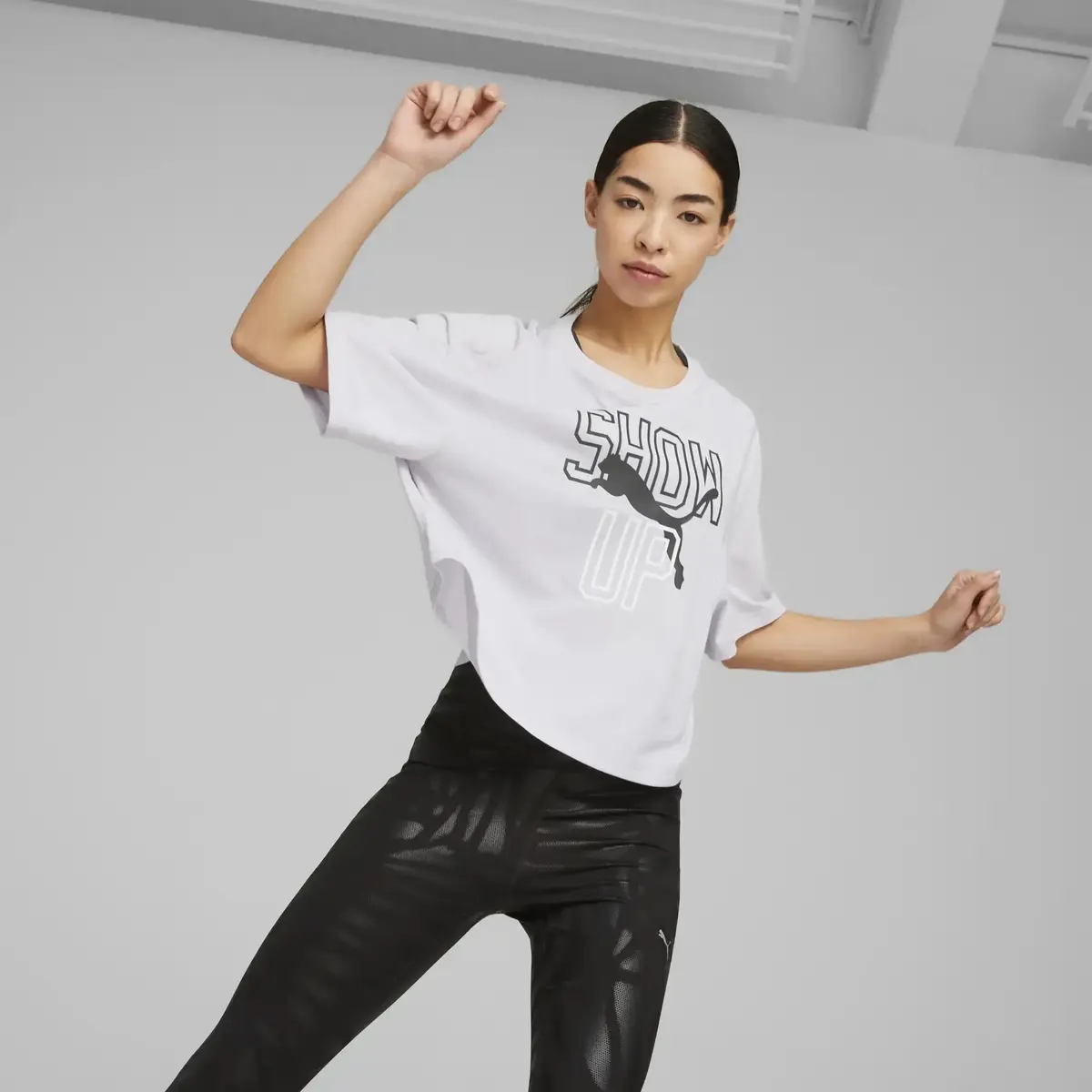 Puma WOMENS GRAPHIC BOXY CROP TEE Spring Lavender Kadın Tank / Kolsuz Üst