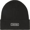 Calvin Klein PATCH CHUNKY RIB COTTON BEANIE Siyah Erkek Bere