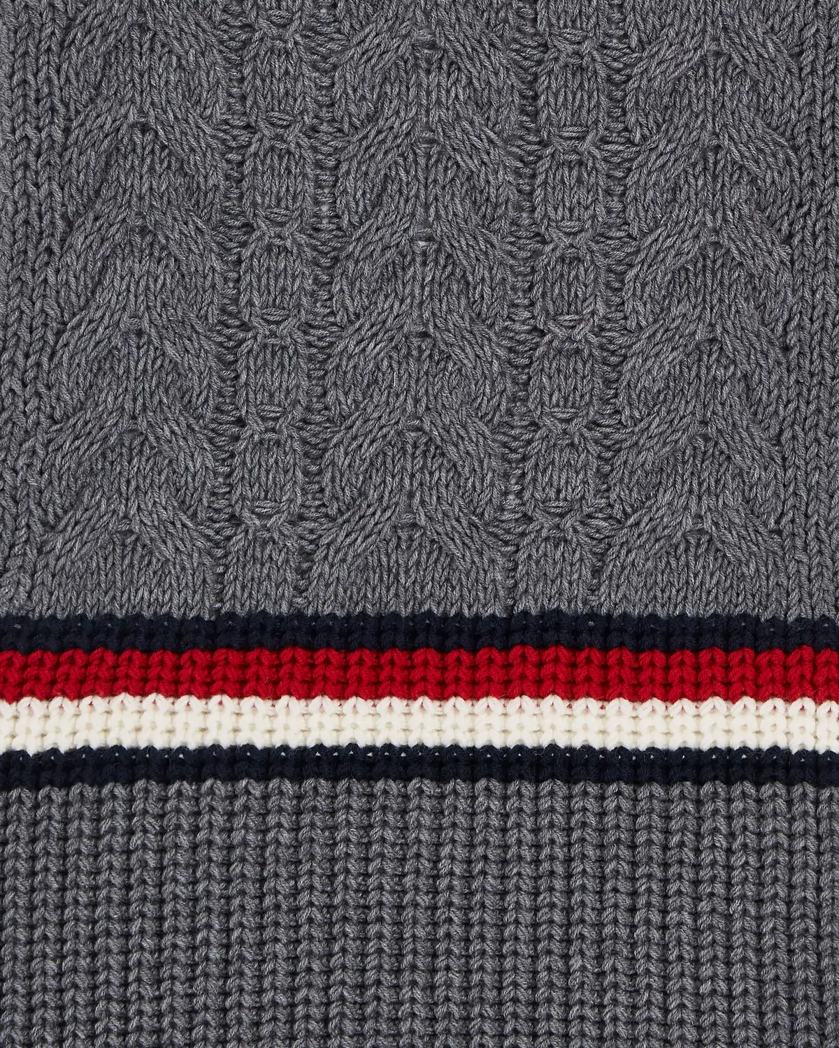 Tommy Hilfiger TH PREMIUM CABLE KNI Erkek Gri Atkı