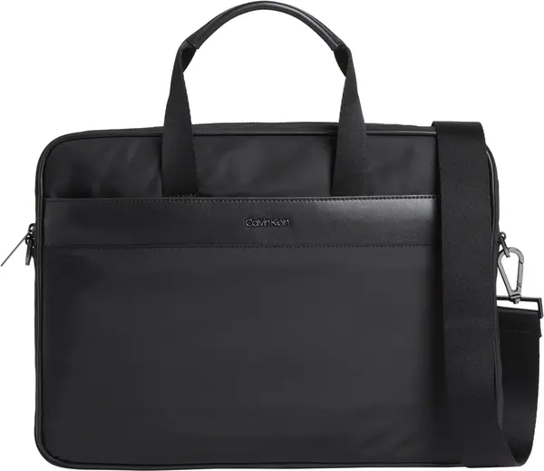 Calvin Klein  CK EST. NYLON LAPTOP Erkek Siyah Omuz Çanta
