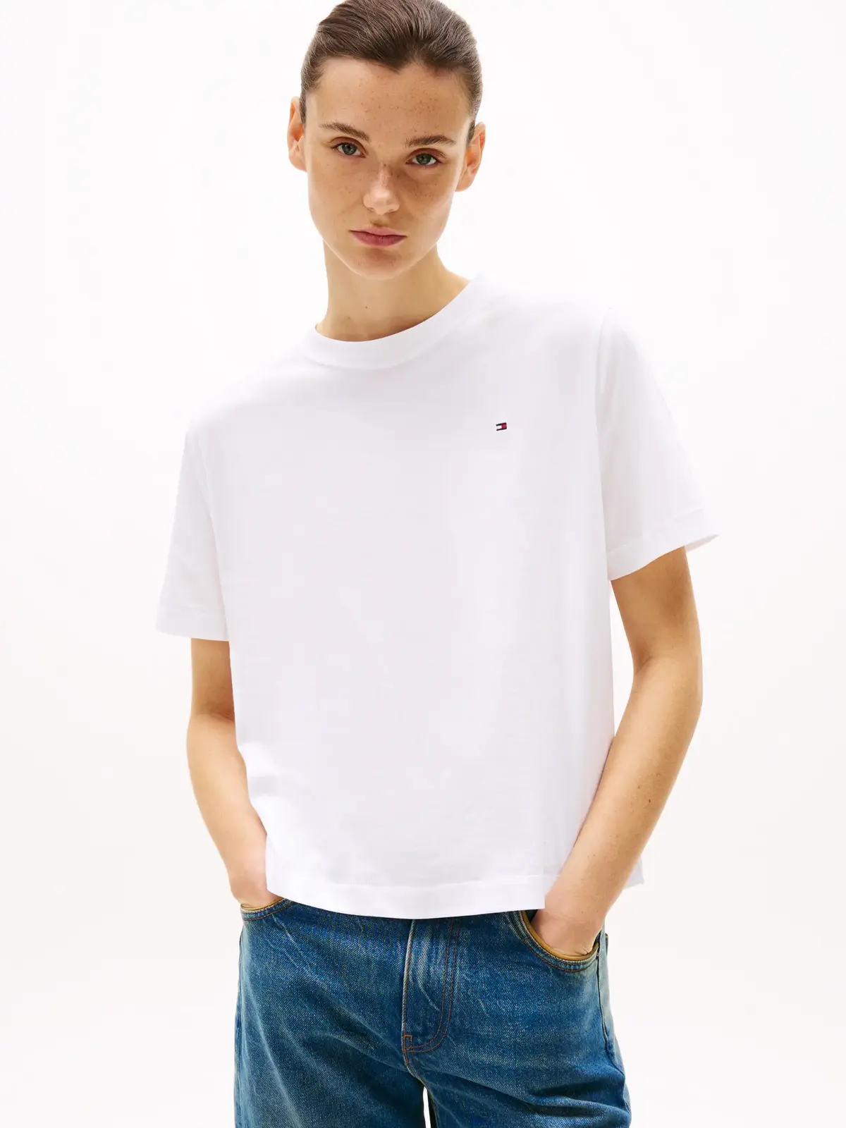 Tommy Hilfiger MODERN RELAXED C-NK Erkek Beyaz T-Shirt