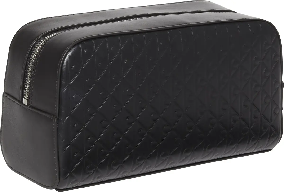 Calvin Klein EMBOSSED EMBLEM WASHBAG Erkek Siyah Cüzdan