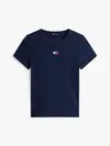 Tommy Hilfiger TJW SLIM BADGE RIB T, C1G Lacivert Kadın T-Shirt & Polo