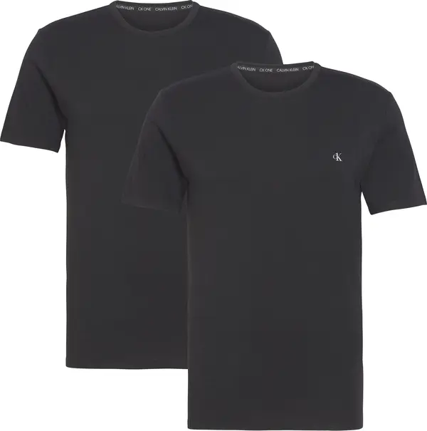 Calvin Klein S/S CREW NECK 2PK Erkek Siyah T-Shirt