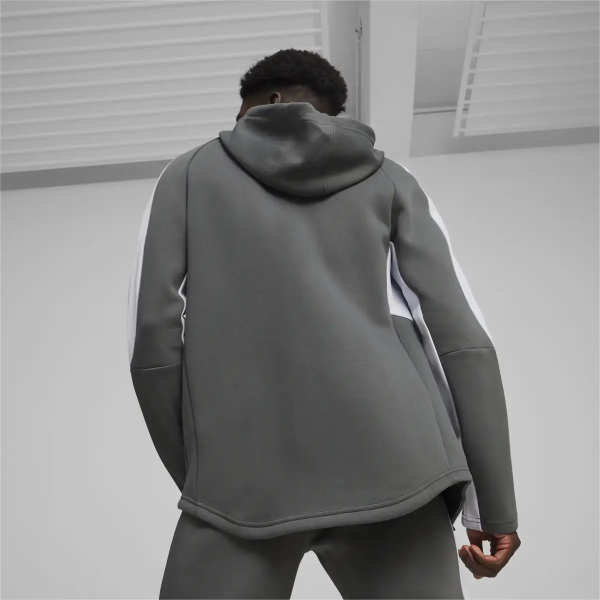 Puma EVOSTRIPE Full-Zip Hoodie DK Gri Erkek Sweatshirt