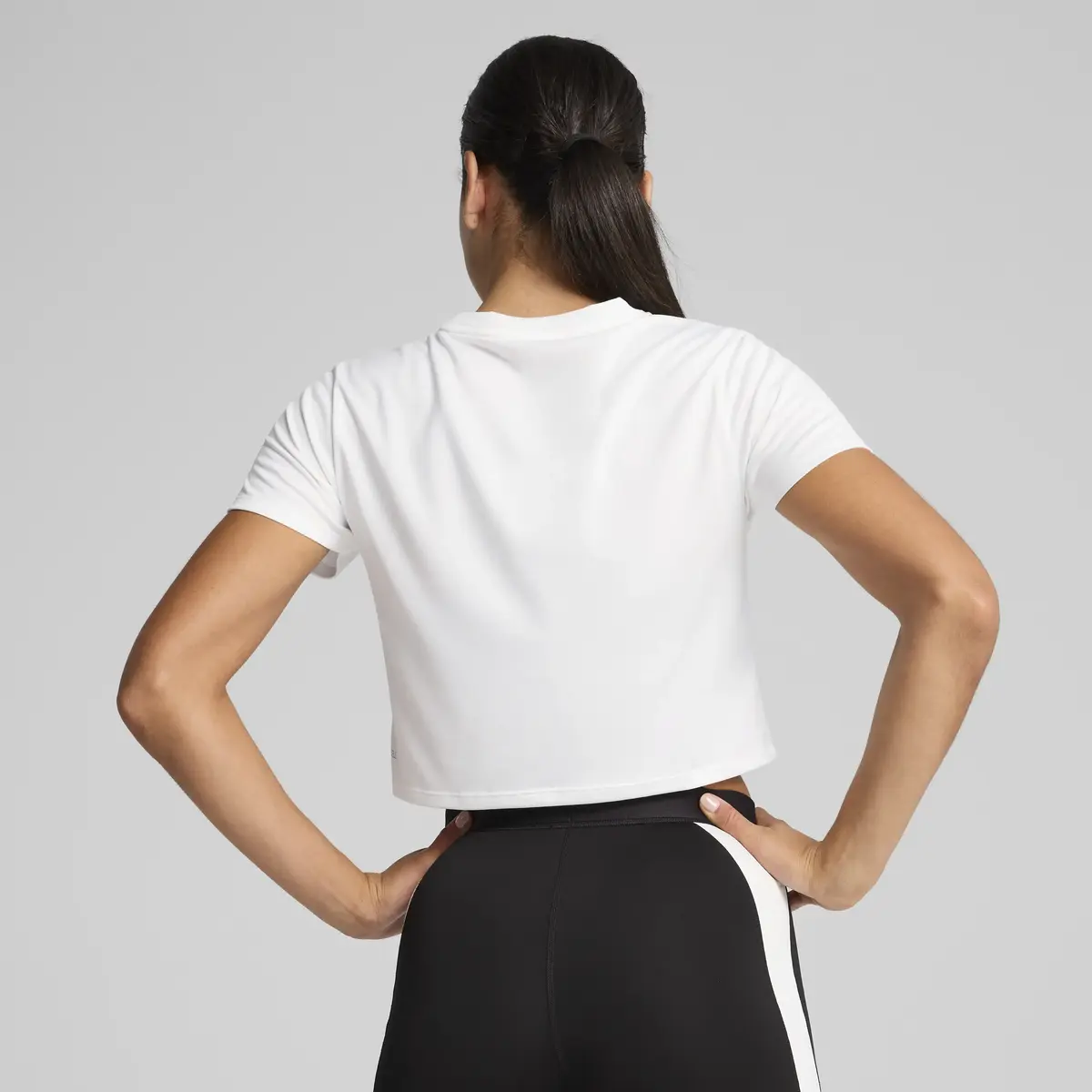 PUMA TAD ESSENTIAL W Baby Tee Beyaz Kadın Crop