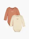 Calvin Klein STACK LOGO LS BODY S Bebek Bej Zıbın