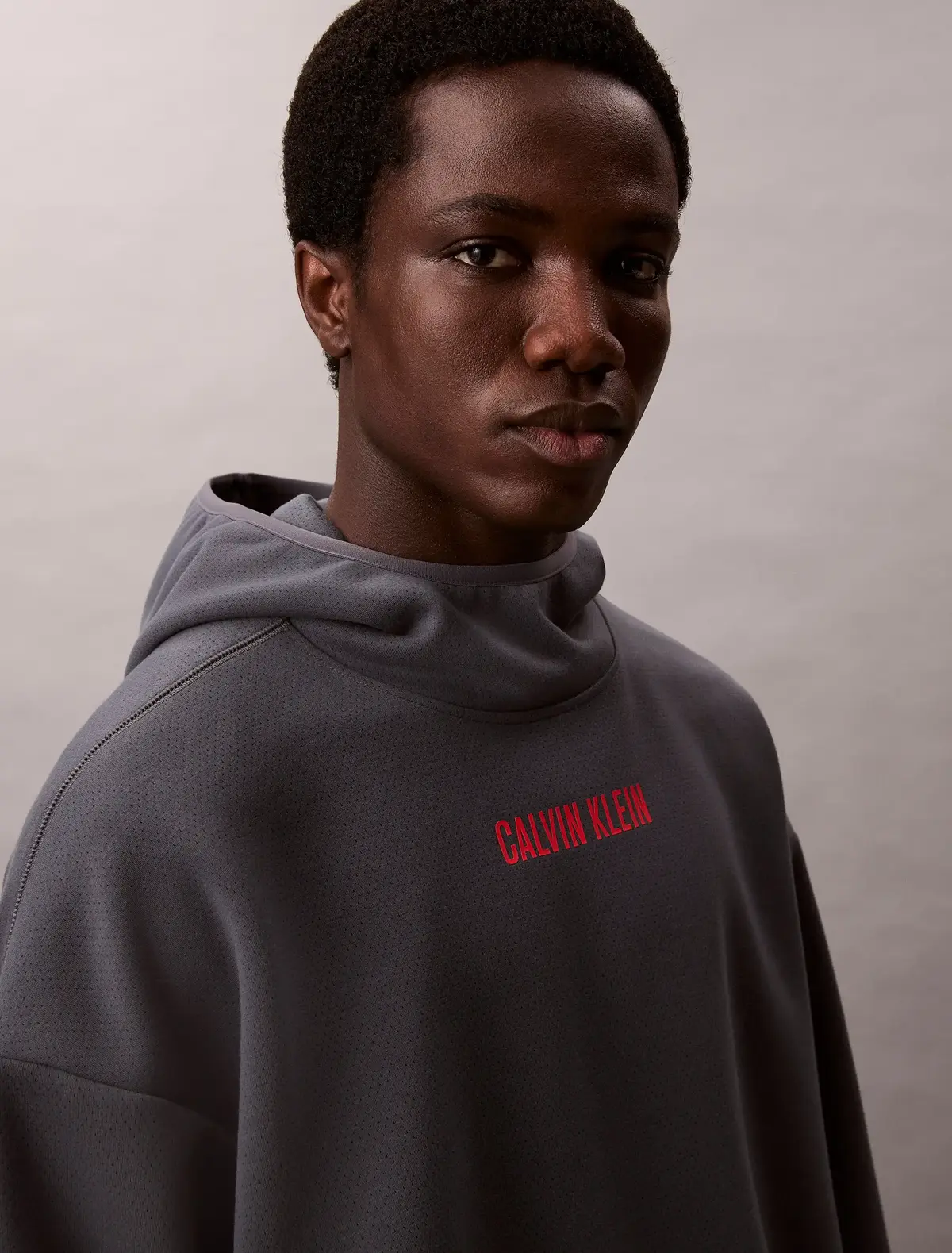 Calvin Klein HOODIE Gri Erkek Kapüşonlu Sweatshirt