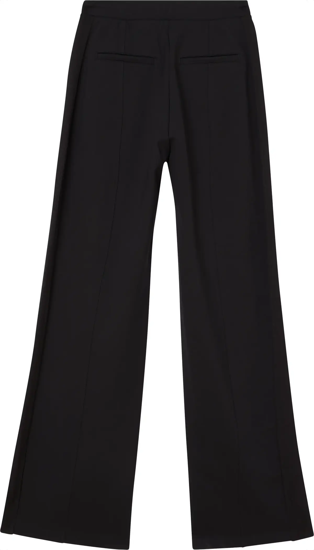 Calvin Klein SIDE RIB STRAIGHT MI Kadın Siyah Geniş Paça Pantolon