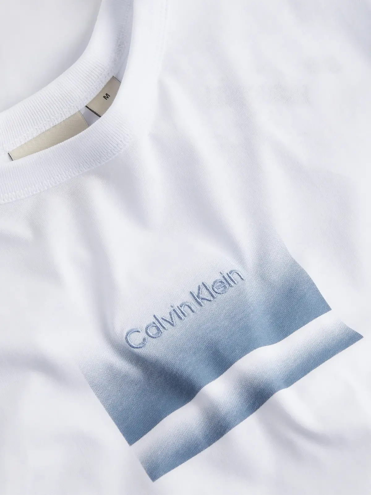 Calvin Klein GRADIENT LOGO T-SHIR, YAF Beyaz Erkek T-Shirt & Polo