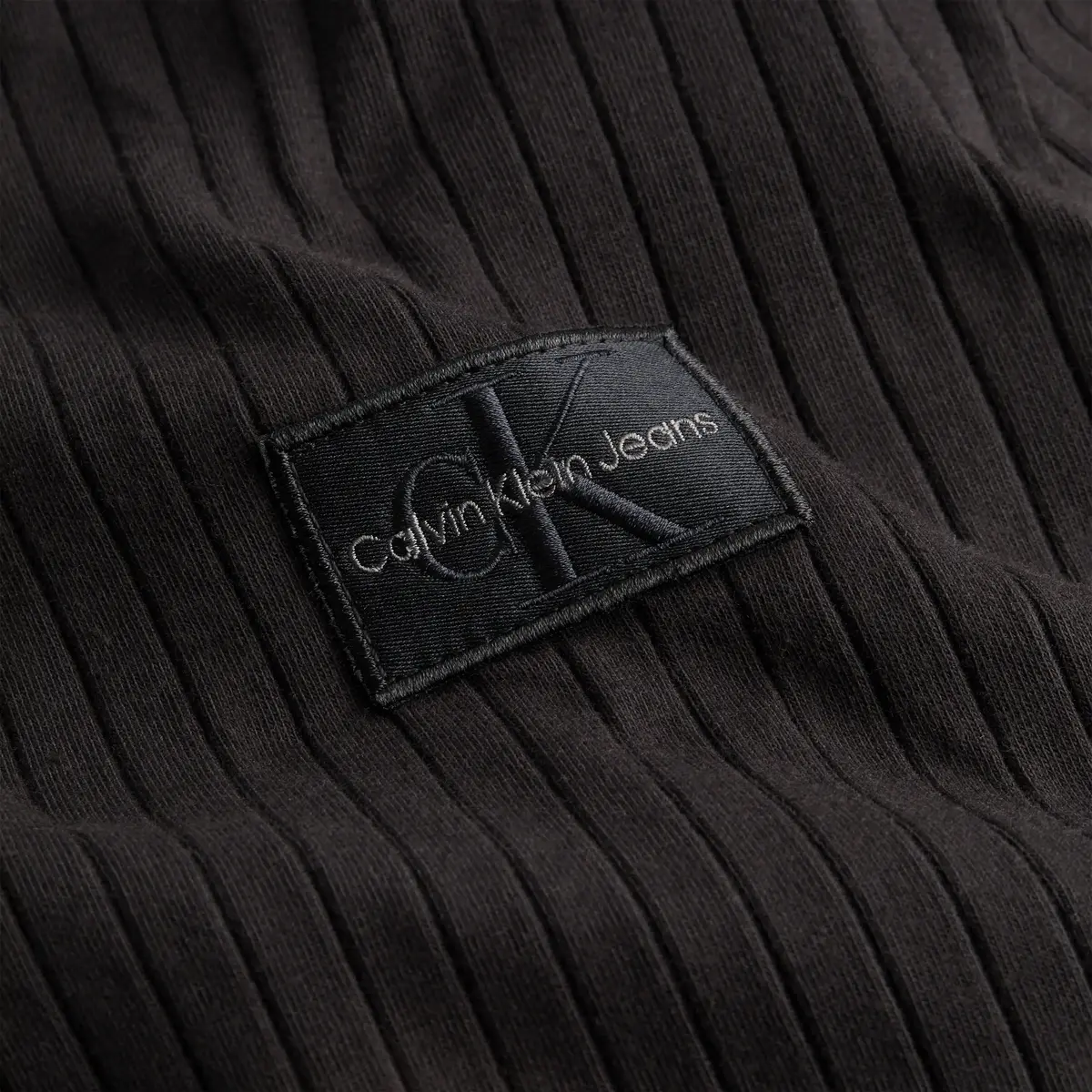 Calvin Klein BADGE RIB T-SHIRT DR Kadın Siyah Elbise