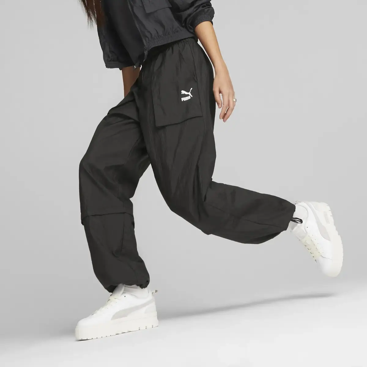 Puma DARE TO High Rise Woven Siyah Kadın Eşofman Altı