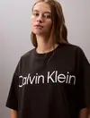 Calvin Klein A-SS Boxy Logo Graph, UB1 Siyah Kadın T-Shirt