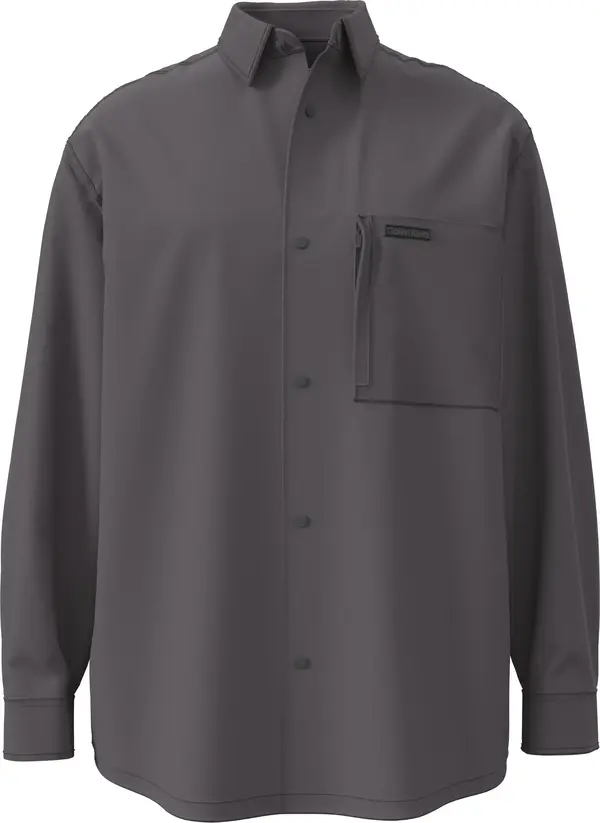 Calvin Klein LS COTTON NYLON RLXD SHIRT JACKE Gri Erkek Tişört