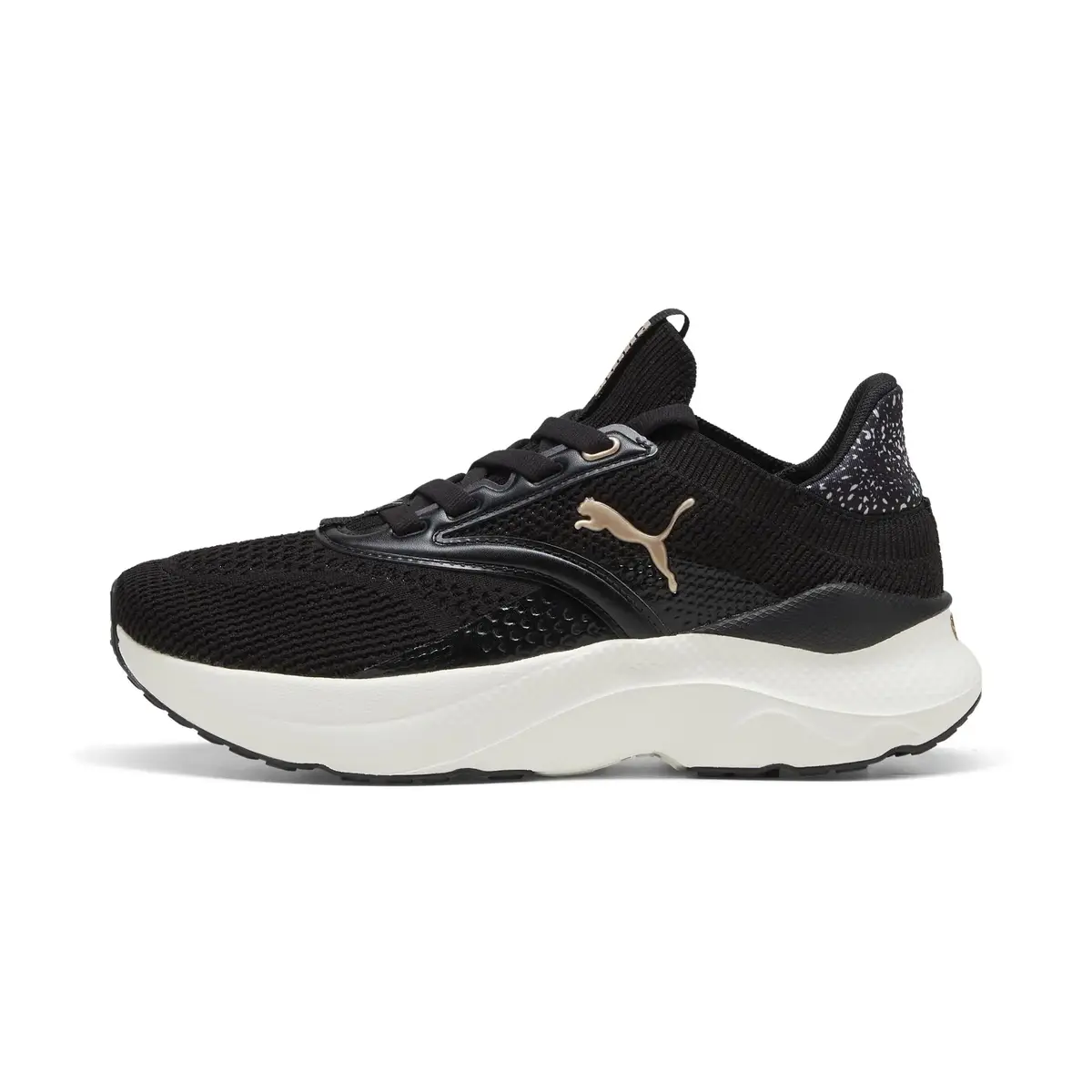 Puma Softride Mayve Leopard Wns Siyah Kadın Yürüyüş ve Koşu Ayakkabısı