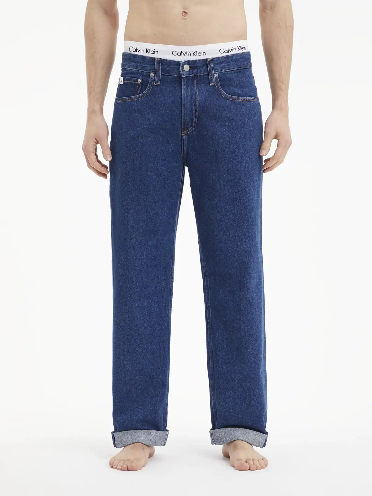 Calvin Klein 90S STRAIGHT UTILITY Erkek Mavi Kot Pantolon