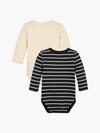 Calvin Klein RIB STRIPE LS BODY S Bebek Siyah Zıbın