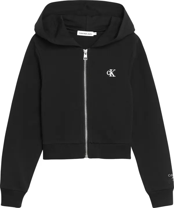 Calvin Klein UTILITY SLIM ZIP THR Kadın Siyah Sweatshirt