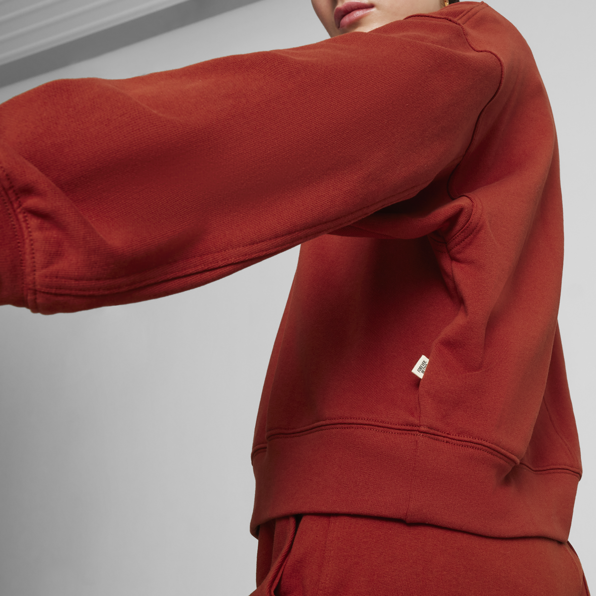 Puma DOWNTOWN RE:COLLECTION Crew Kırmızı Kadın Sweatshirt