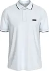 Calvin Klein STRETCH PIQUE TIPPIN, YAF Beyaz Erkek T-Shirt & Polo