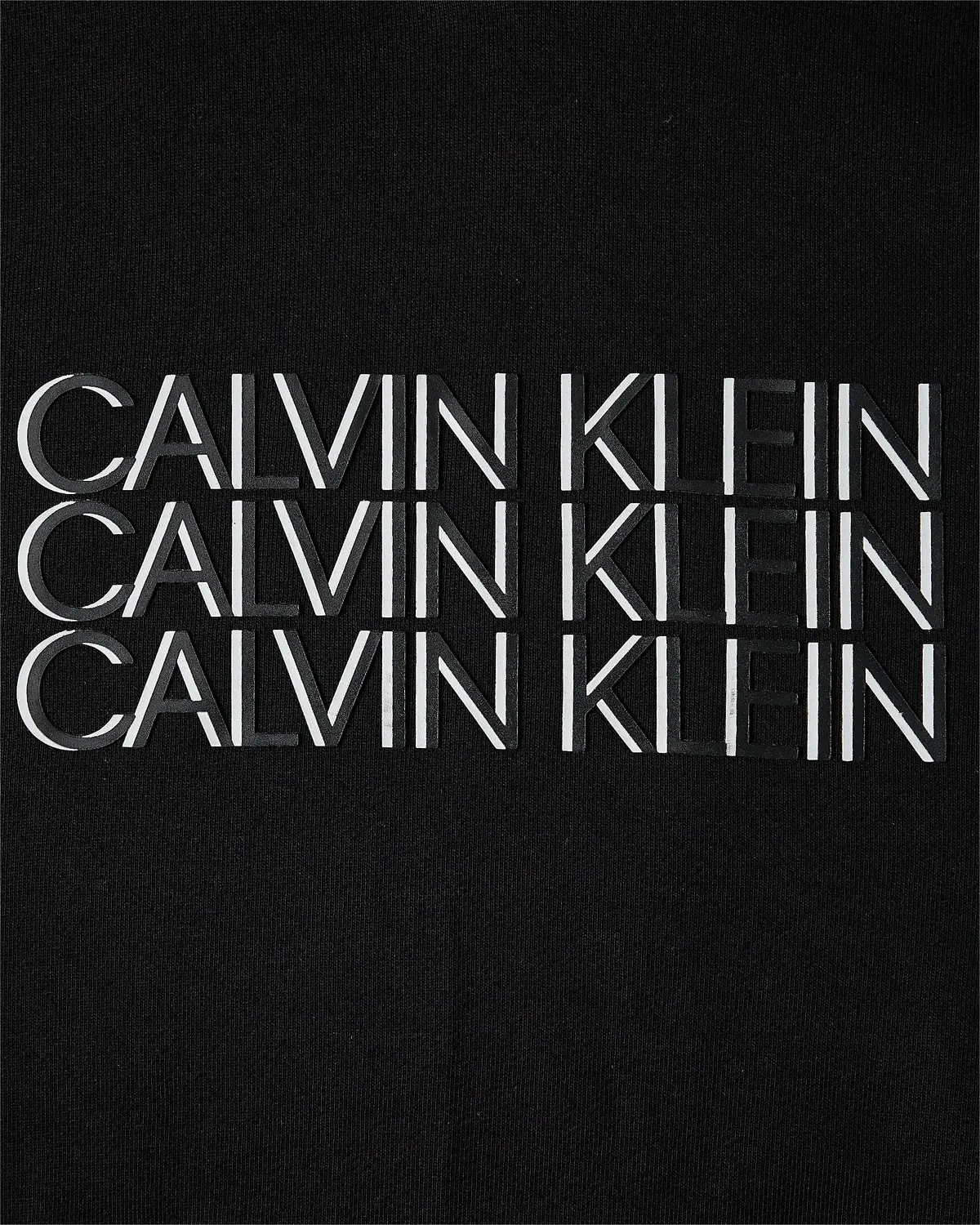 Calvin Klein TRIPLE CENTER LOGO H Erkek Siyah Hoodie