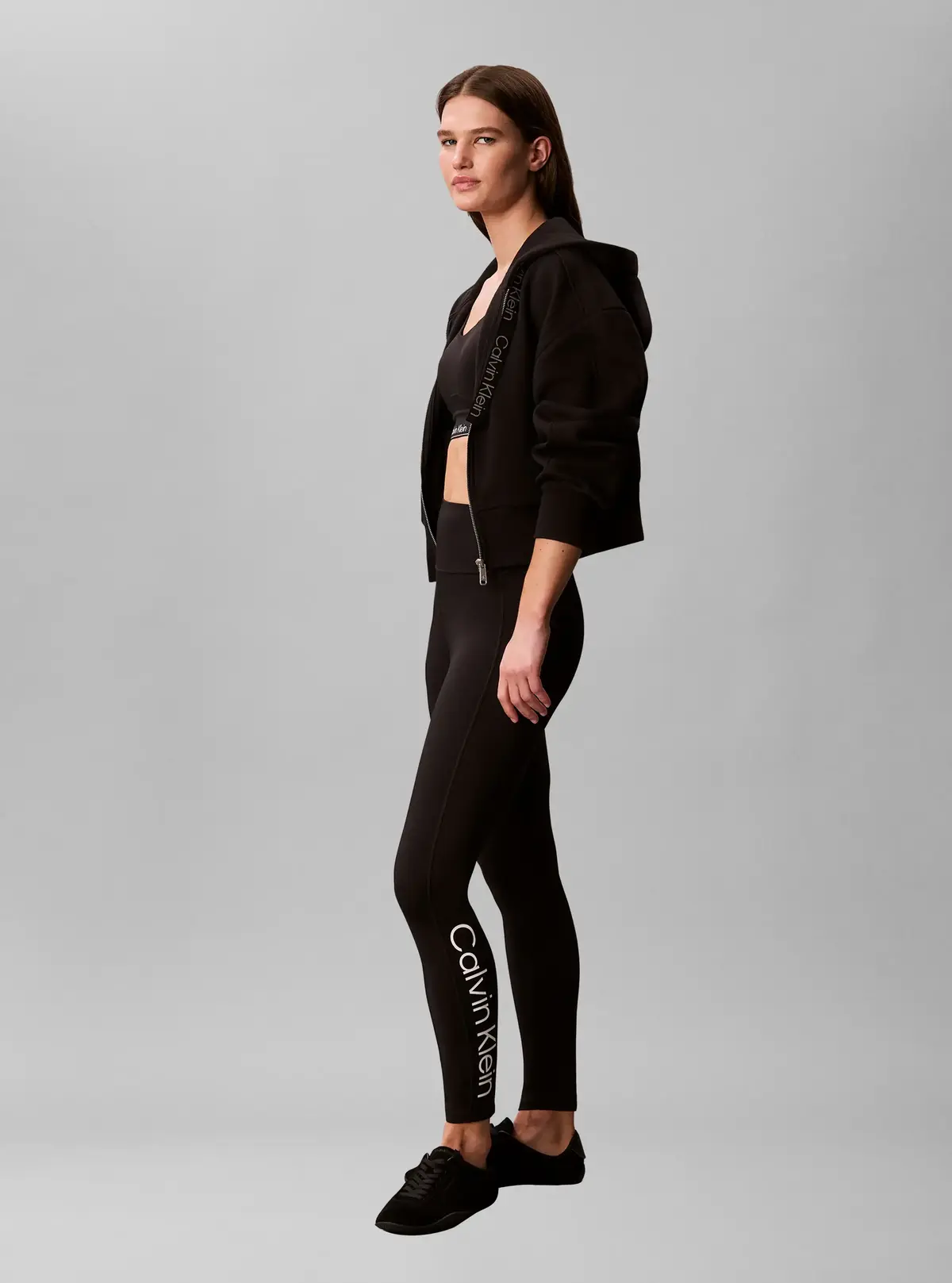 Calvin Klein ICON SPORT 7/8 LEGGI, UB1 Siyah Kadın Tayt