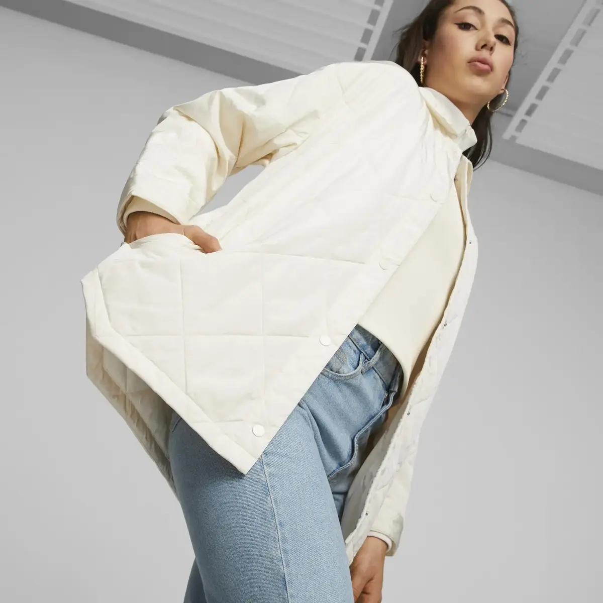 PUMA Classics Chore Jacket Krem Kadın Mont