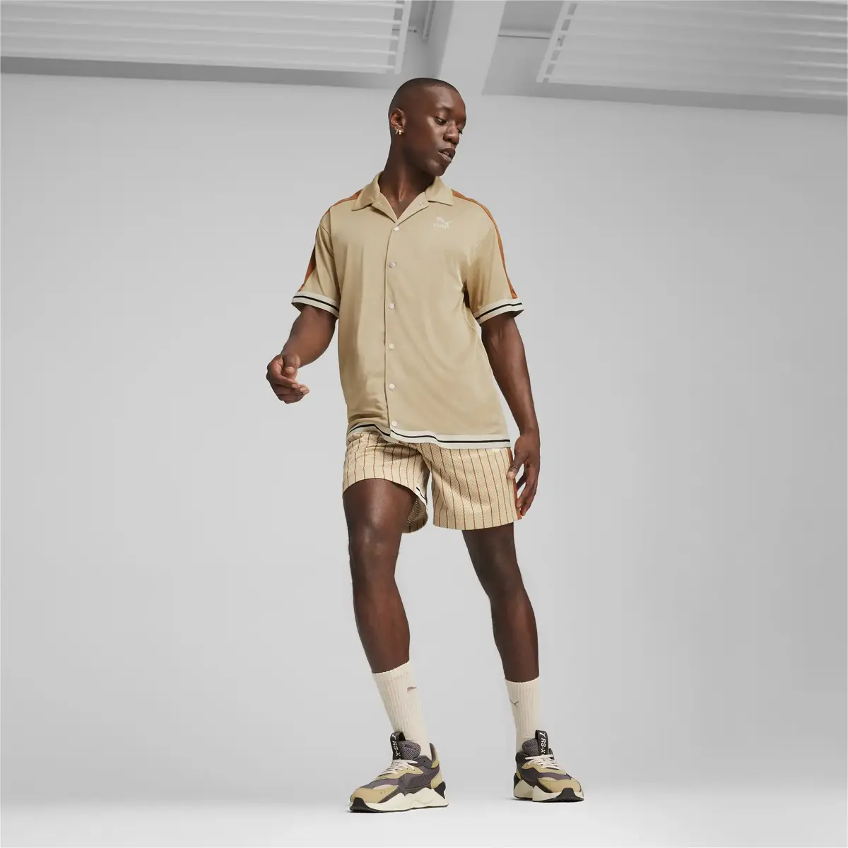 Puma T7 FOR THE FANBASE Shooting Shirt Açık Kahve Erkek T-Shirt
