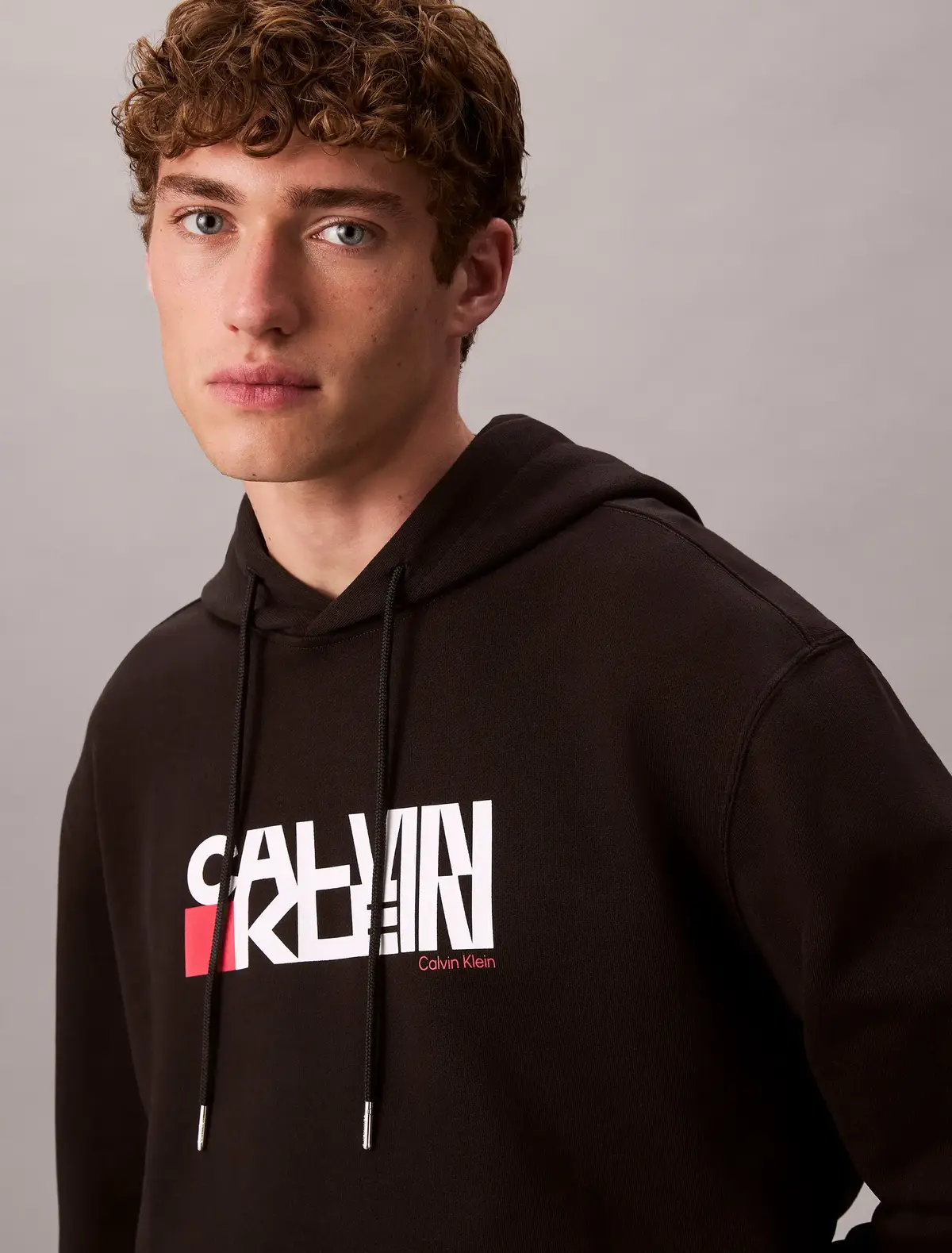 Calvin Klein LS EU 350TERRY CK Siyah Erkek Kapüşonlu Sweatshirt