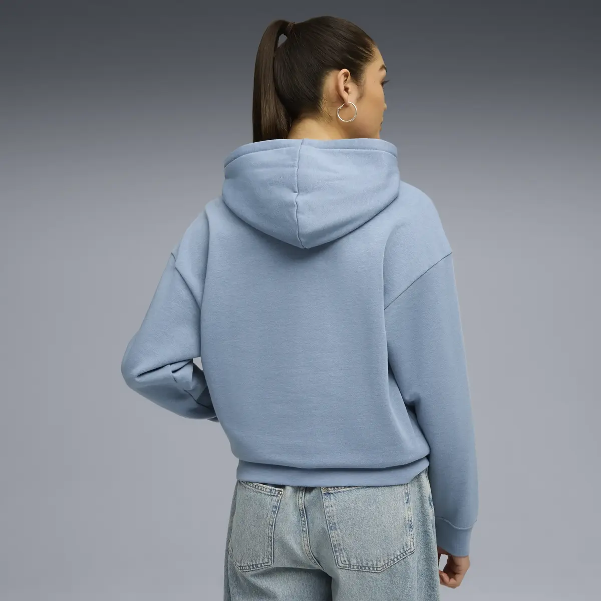 PUMA ESS Small No. 1 Logo Hoodie Kadın Mavi Sweatshirt