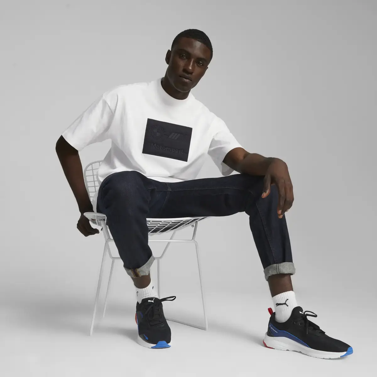 Puma BMW MMS Statement Logo Tee Beyaz Erkek T-Shirt