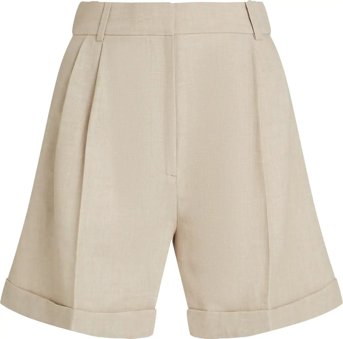 Tommy Hilfiger LINEN MIX PLEATED SH, ACI Krem Kadın Şort
