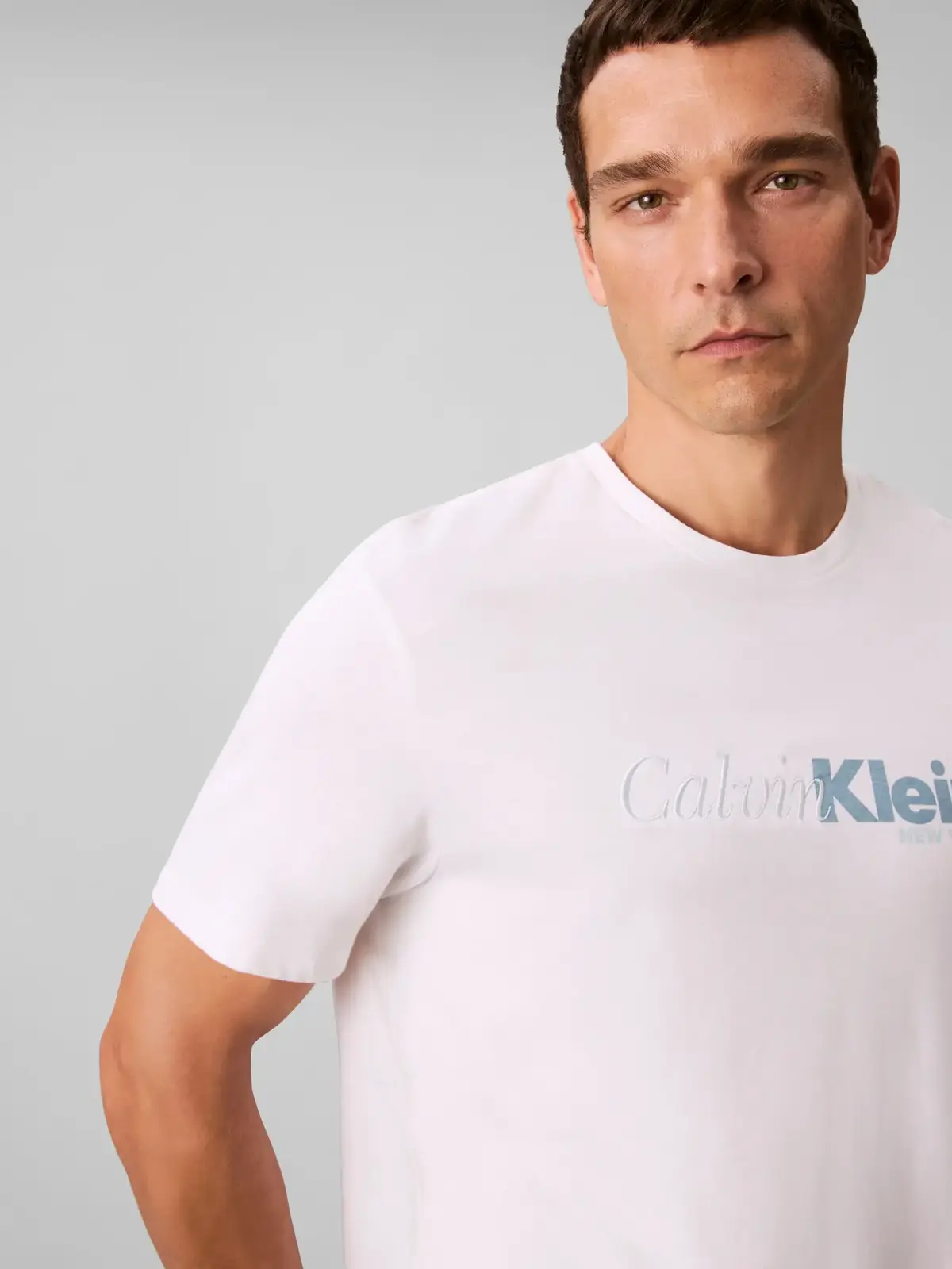 Calvin Klein SS 20S EU CALVIN CUR Beyaz Erkek Tişört