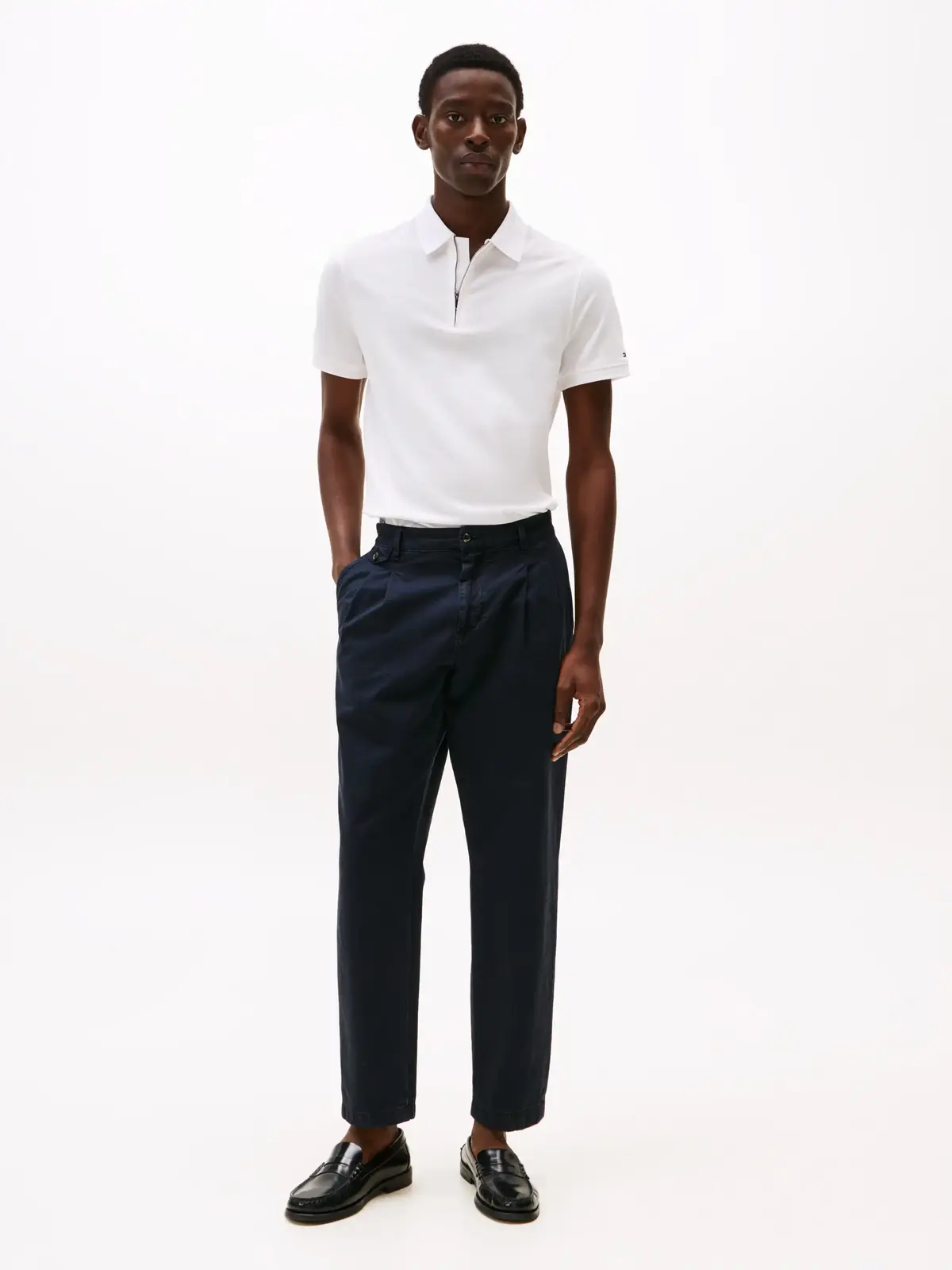 Tommy Hilfiger DC PERFORMANCE ZIP P, YCF Beyaz Erkek T-Shirt & Polo